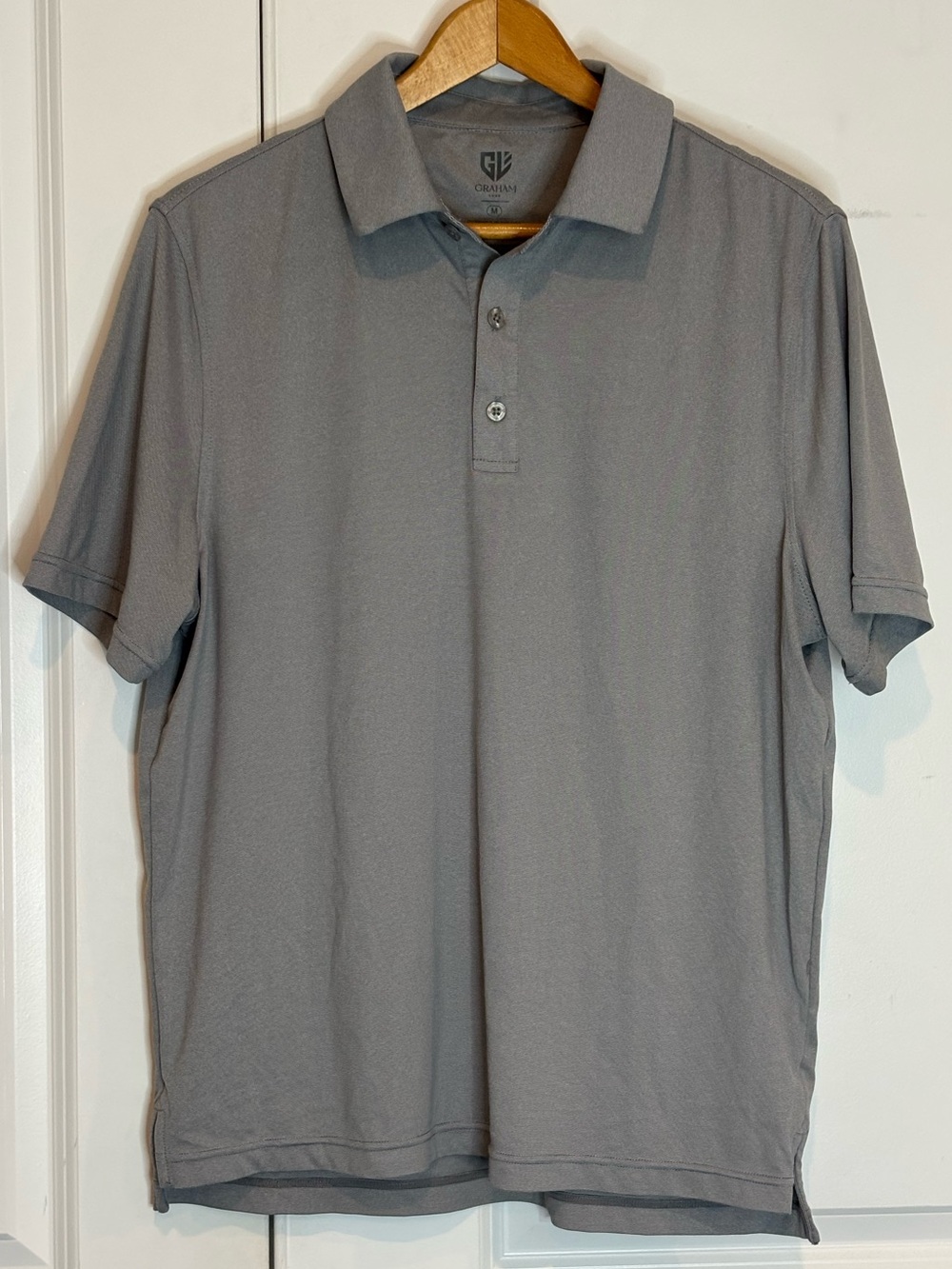 Graham Luxe Gray Short Sleeve Golf Polo Shirt M
